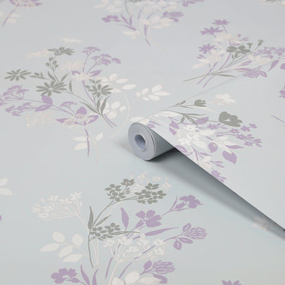 Laura Ashley Igerna Pale Duck Egg Blue Wallpaper (119857)