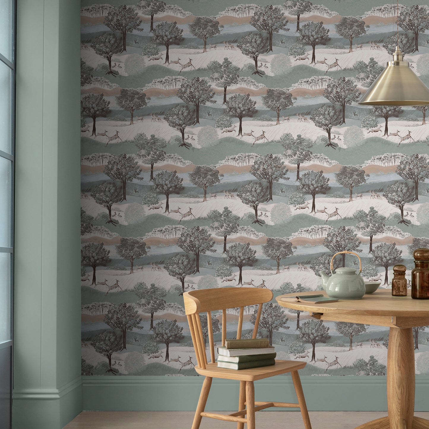 Laura Ashley Hartingdon Jade Green Wallpaper (119858)