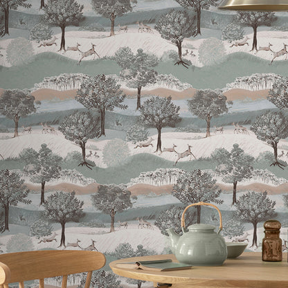 Laura Ashley Hartingdon Jade Green Wallpaper (119858)