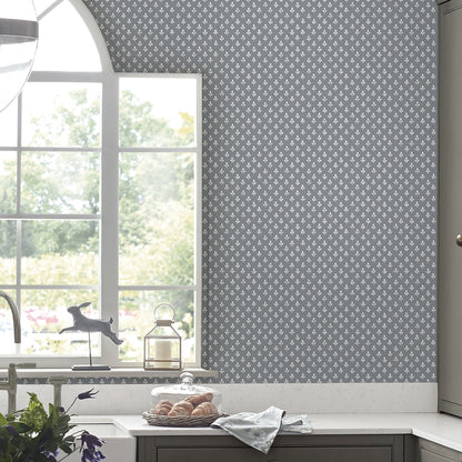 Laura Ashley Trefoil Slate Grey Wallpaper  (119861)