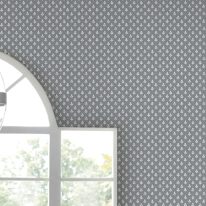 Laura Ashley Trefoil Slate Grey Wallpaper  (119861)