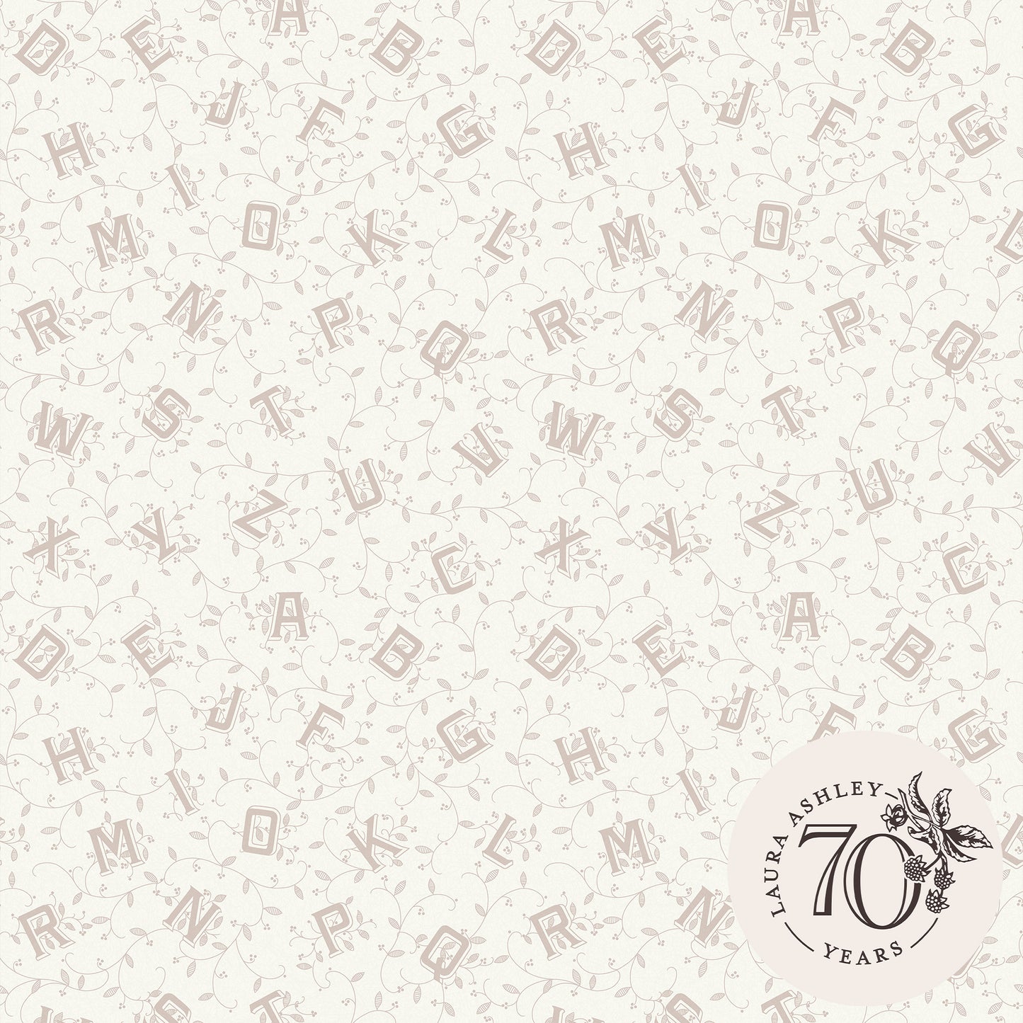 Laura Ashley Alphabet Dove Grey Wallpaper (119862)