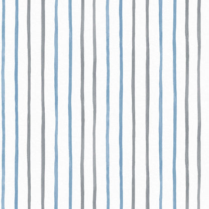 Laura Ashley Painterly Stripe Blue Wallpaper (119863)