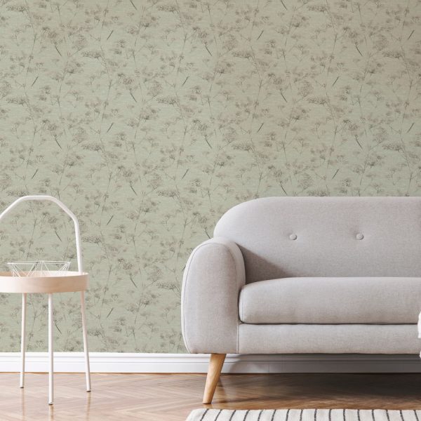 Graham & Brown Serene Seehead Sage Wallpaper (119965)