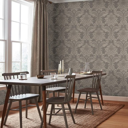 Graham & Brown Archive Damask Taupe Wallpaper (119970)