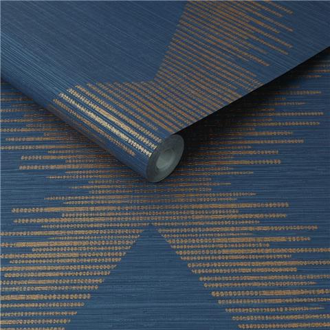 Graham & Brown Serenity Geo Navy/Copper Wallpaper (120721)