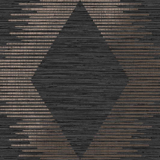 Graham & Brown Serenity Geo Black/Rose Gold Wallpaper (120723)