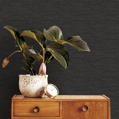 Graham & Brown Serenity Plain Black Wallpaper (120724)