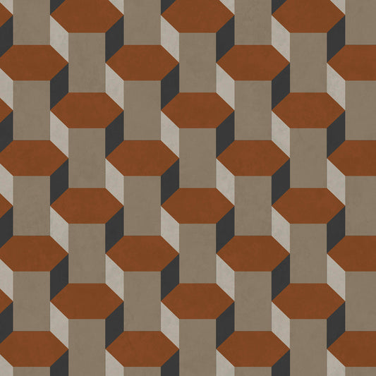 Graham & Brown Vintage Geometrics Brown Wallpaper (121138)