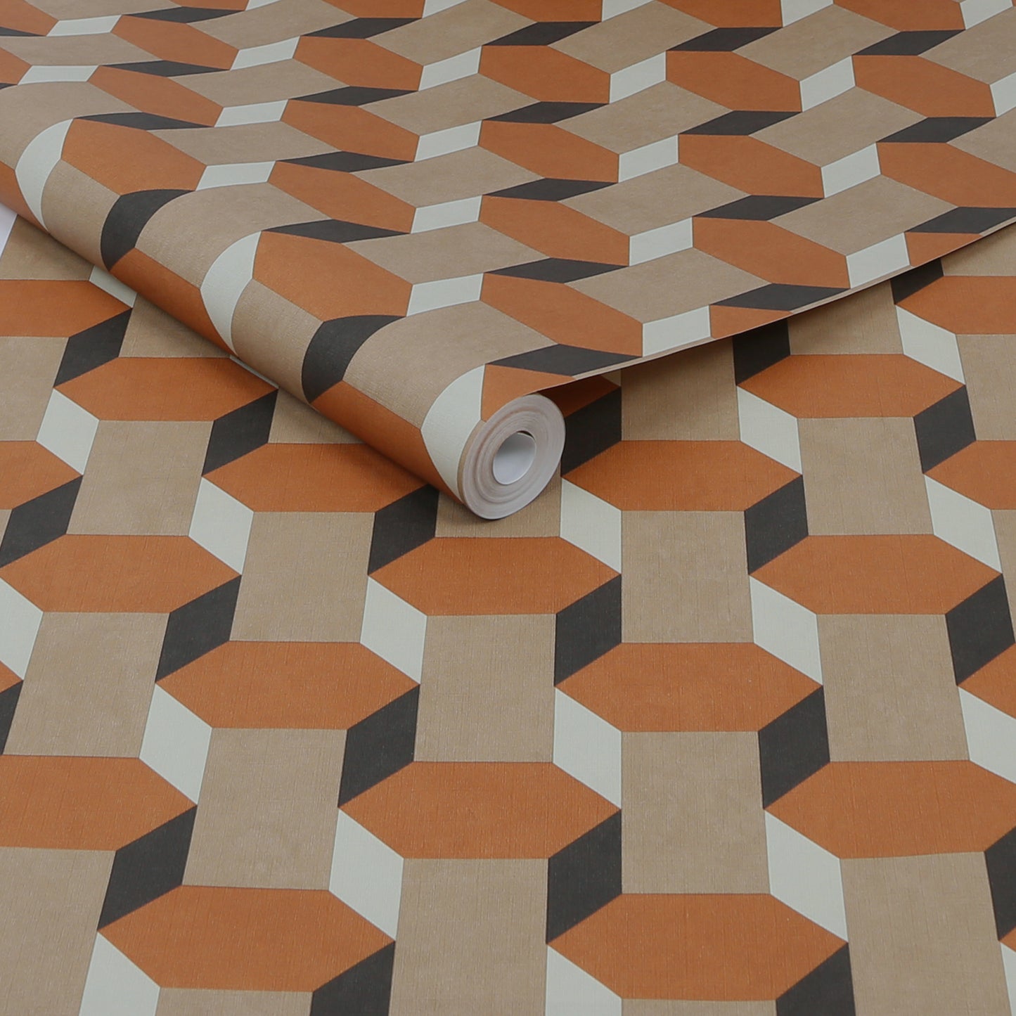 Graham & Brown Vintage Geometrics Brown Wallpaper (121138)