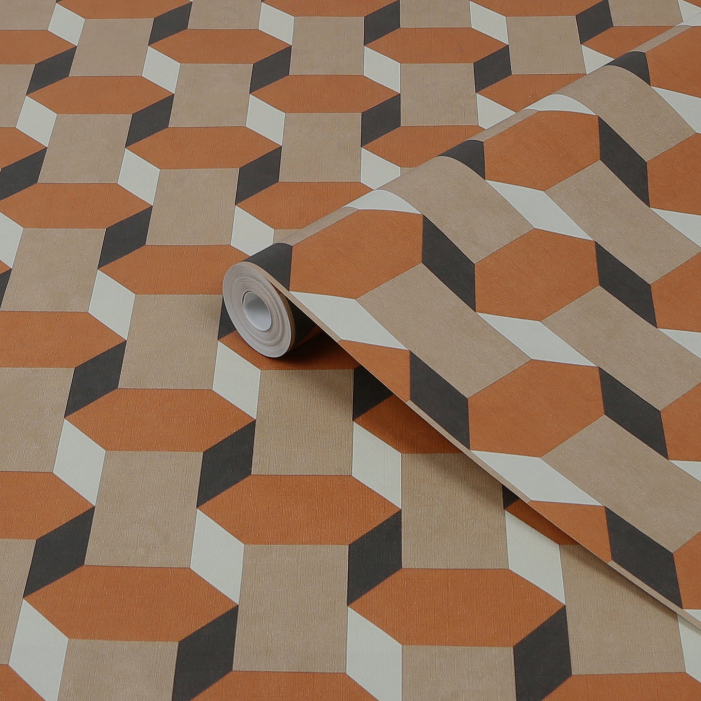 Graham & Brown Vintage Geometrics Brown Wallpaper (121138)