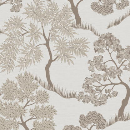 Graham &amp; Brown Trees Papier peint beige doré naturel (121160)