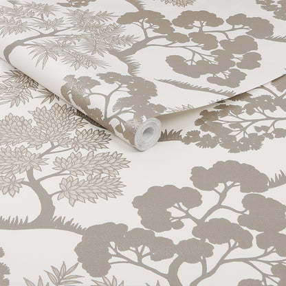 Graham &amp; Brown Trees Papier peint beige doré naturel (121160)