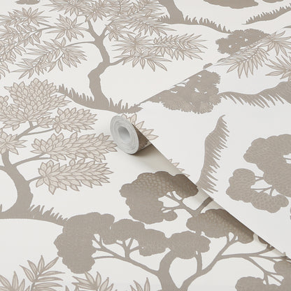 Graham &amp; Brown Trees Papier peint beige doré naturel (121160)