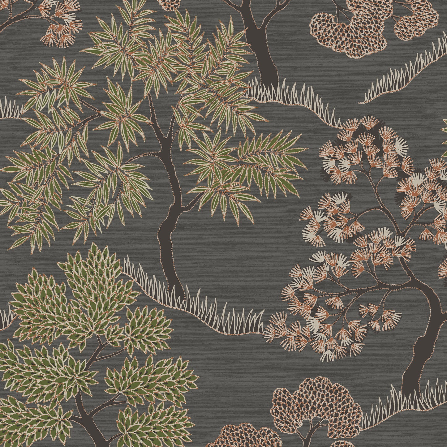 Graham & Brown Trees Charcoal Wallpaper