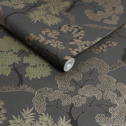 Graham & Brown Trees Charcoal Wallpaper