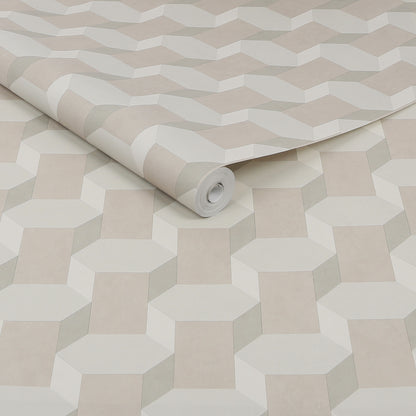 Graham & Brown Vintage Geometrics Neutral Beige Wallpaper (121811)