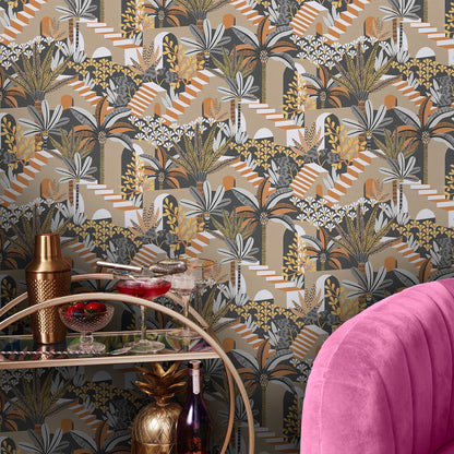 Graham & Brown Vacay Ochre Yellow Wallpaper (122363)