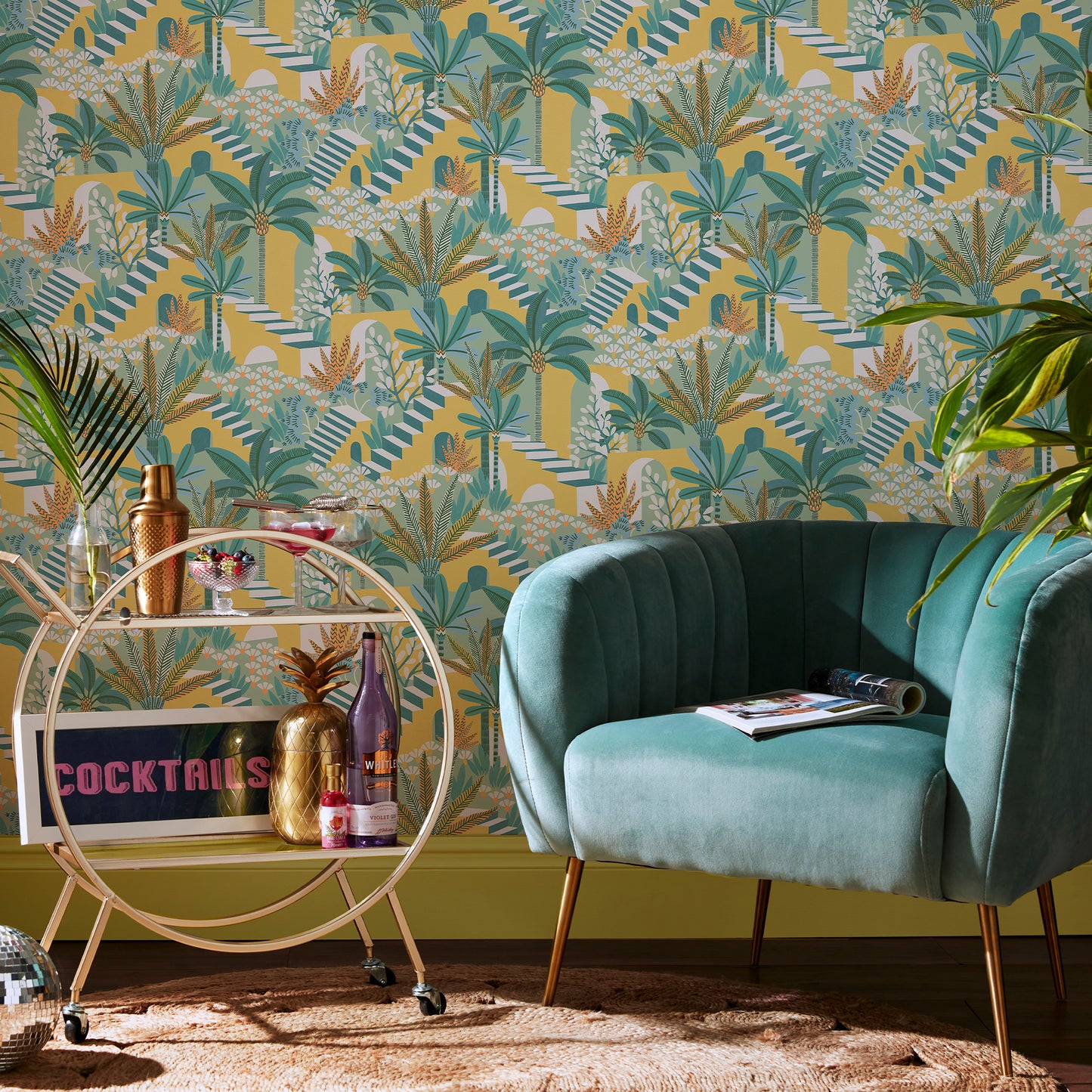 Graham & Brown Vacay Citron Yellow Wallpaper (122367)