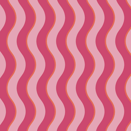 Graham & Brown Making Waves Raspberry / Tangerine Pink Wallpaper (122371)