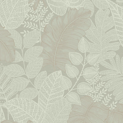 Graham & Brown Scattered Leaves Sage Green Wallpaper (122424)