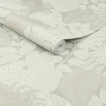 Graham & Brown Scattered Leaves Sage Green Wallpaper (122424)