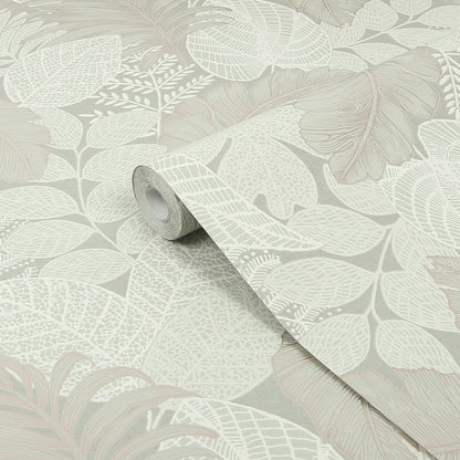 Graham & Brown Scattered Leaves Sage Green Wallpaper (122424)