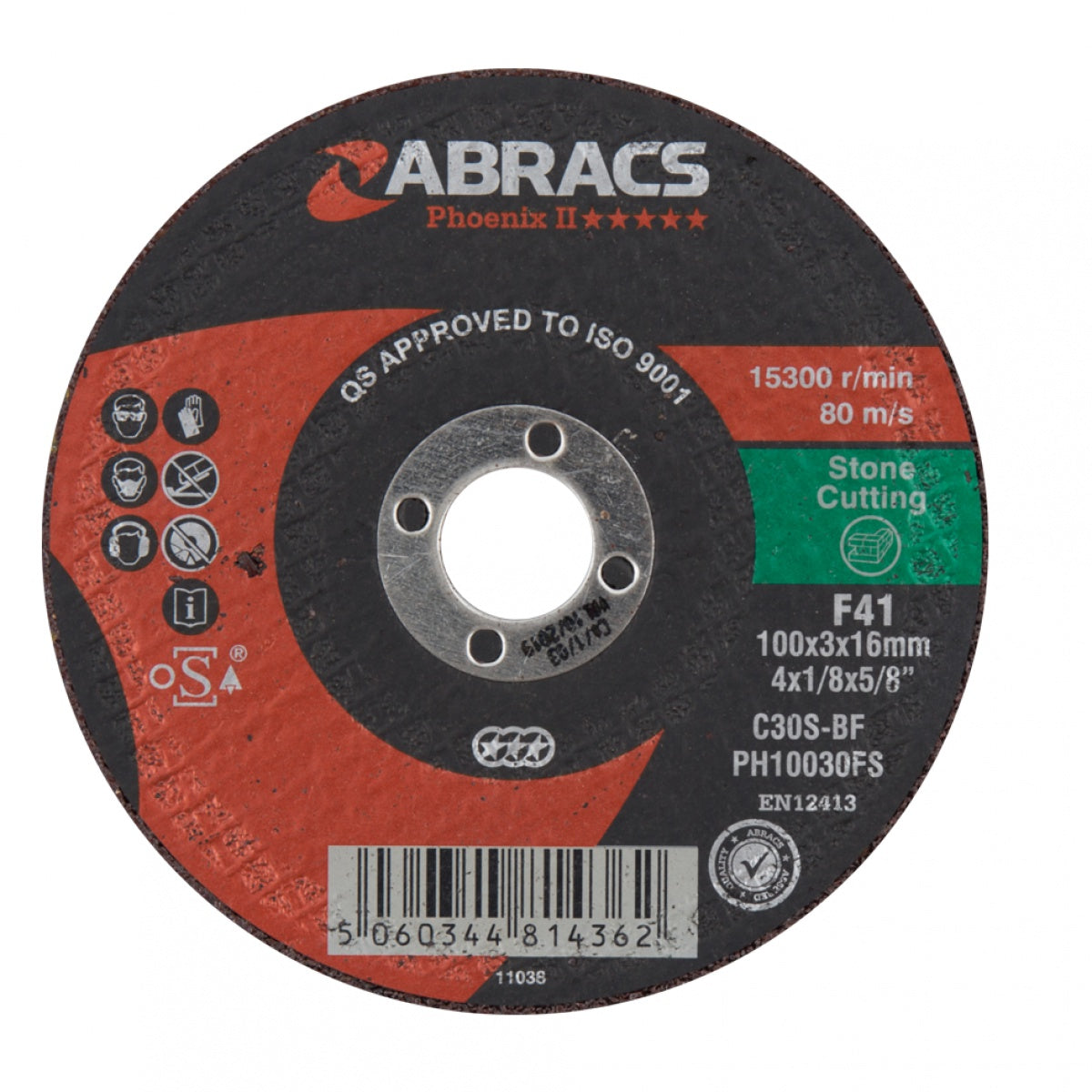 Abracs Phoenix Flat Stone Grinding Disc 125mm x 6.0mm x 22.23mm