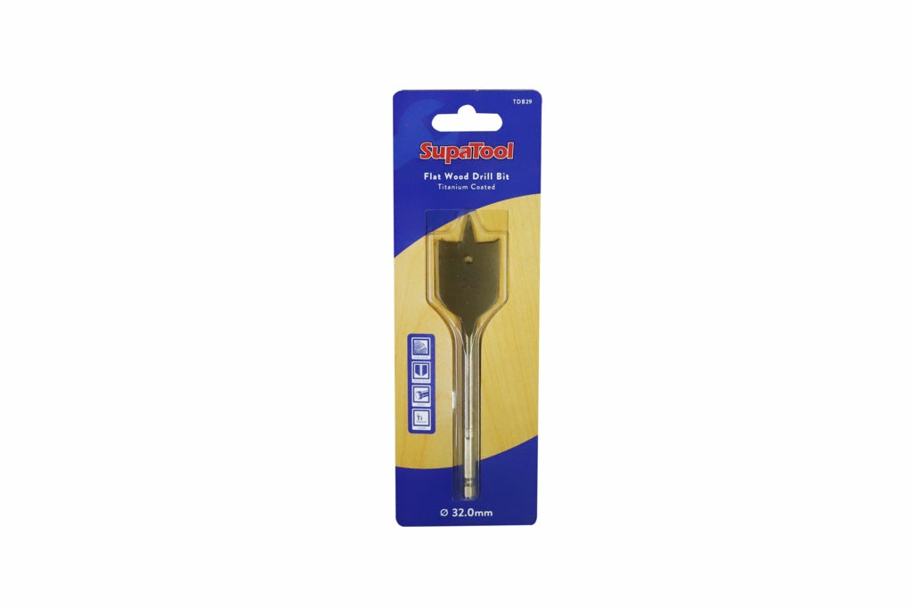 SupaTool Titanium Coated Flat Wood Drill Bits