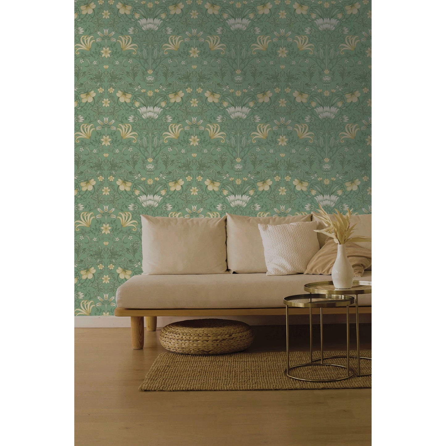 Papier peint vert floral vintage Holden (13550)