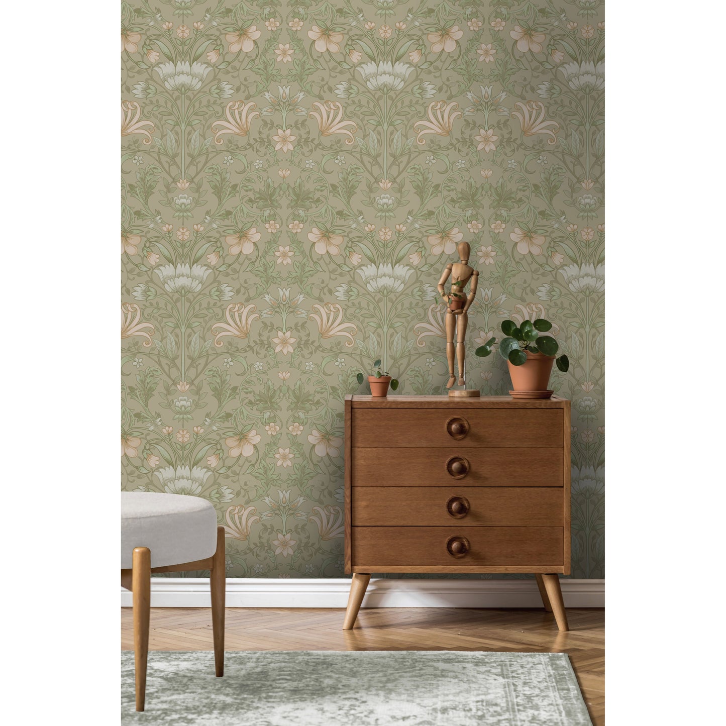 Holden Vintage Floral Beige Wallpaper (13551)