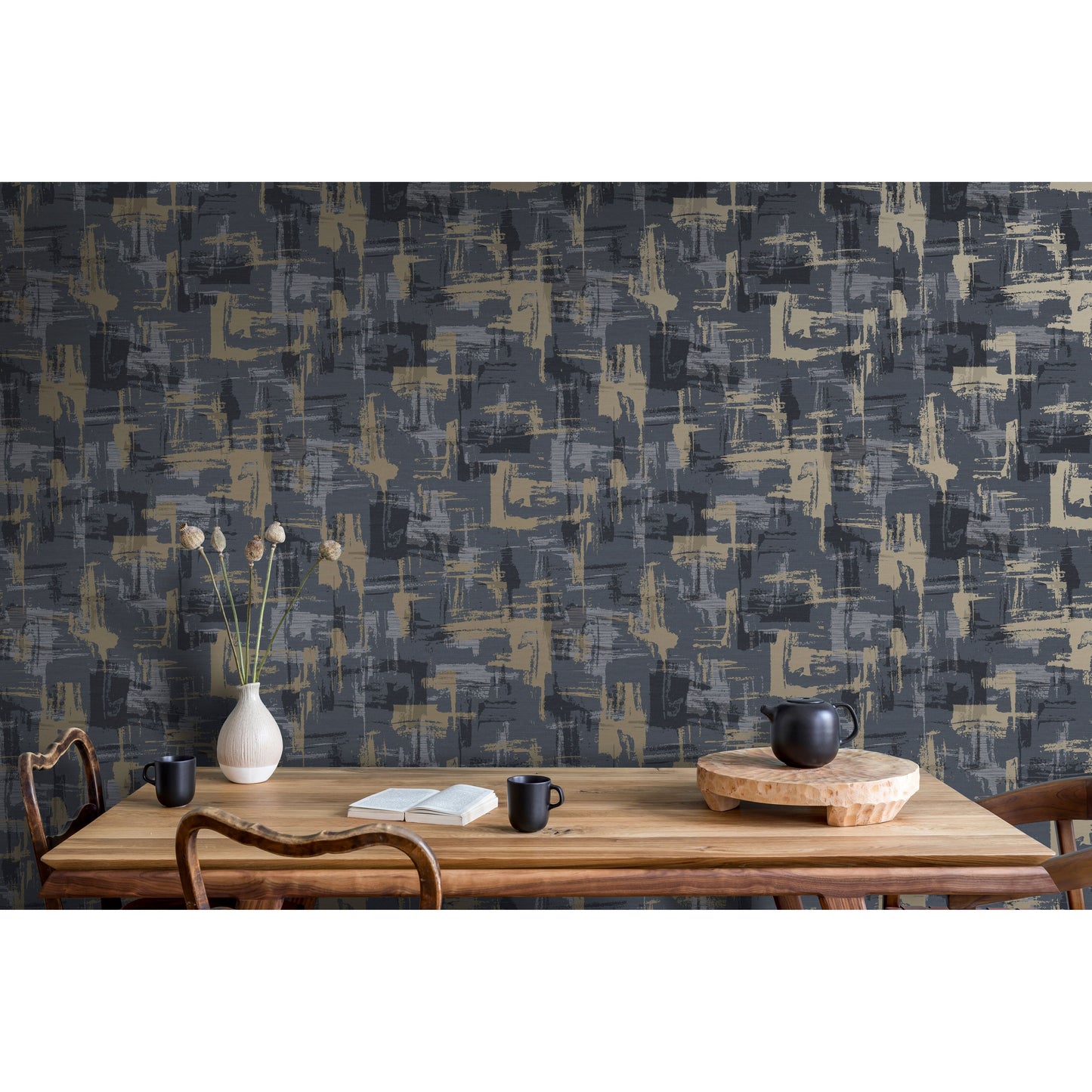 Holden Abstract Geo Navy Wallpaper (13560)