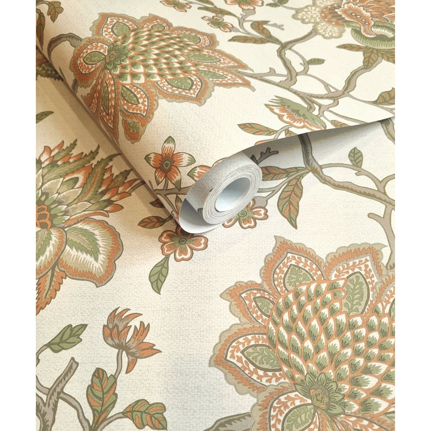 Holden Jacobean Trail Orange/Sage Wallpaper (13591)