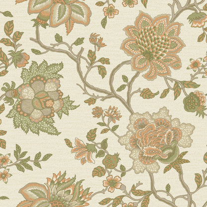 Holden Jacobean Trail Orange/Sage Wallpaper (13591)