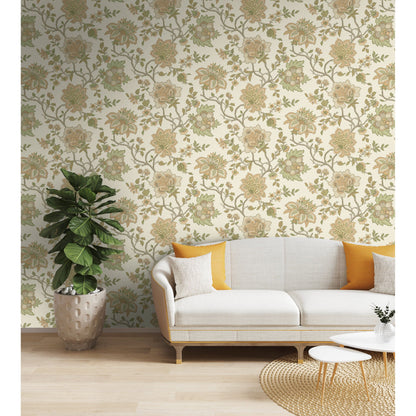 Holden Jacobean Trail Orange/Sage Wallpaper (13591)