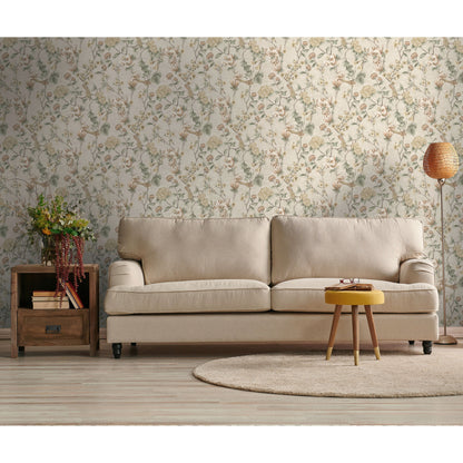 Holden Floral Bird Trail Cream Wallpaper (13600)