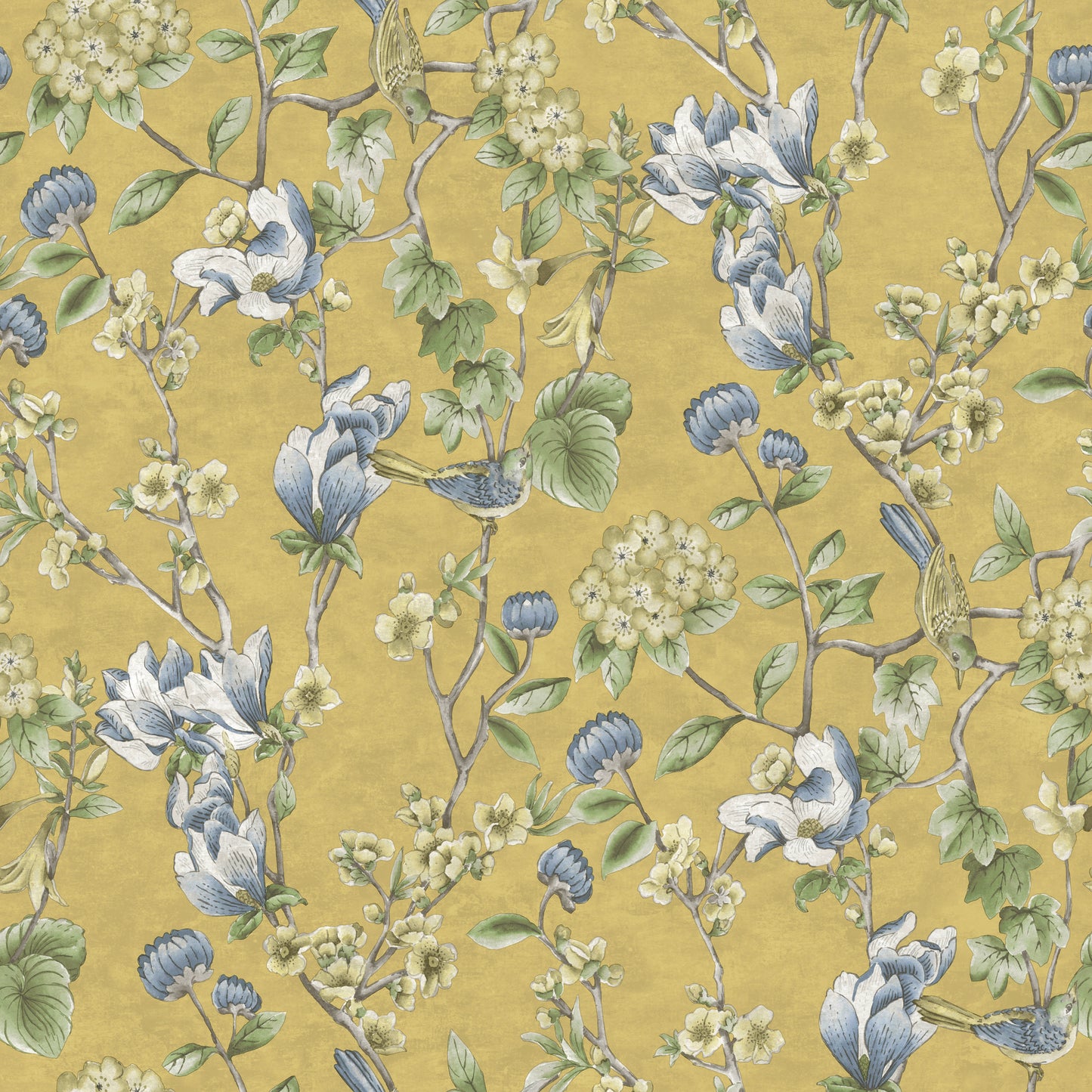 Holden Floral Bird Trail ochre Wallpaper (13601)