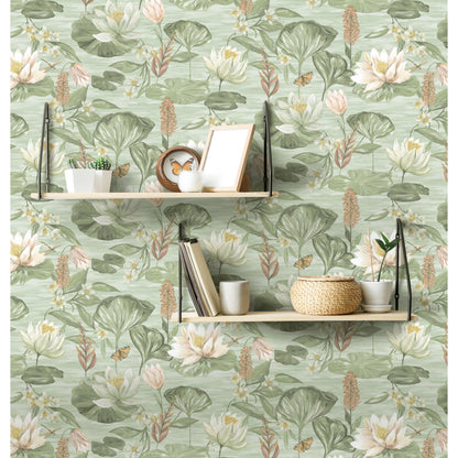 Holden Lily Pad Green Wallpaper (13621)