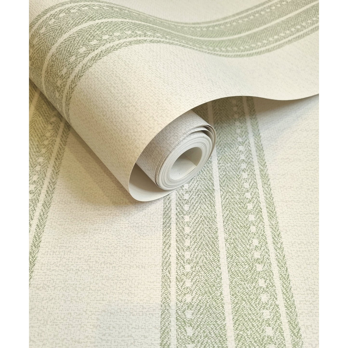 Holden Linen Stripe Sage Wallpaper (13651)