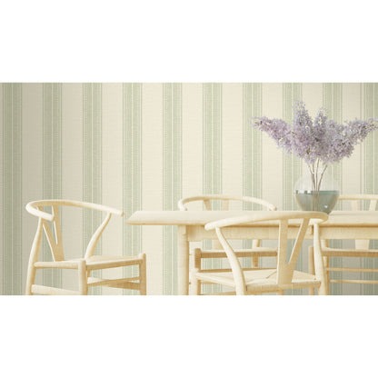 Holden Linen Stripe Sage Wallpaper (13651)