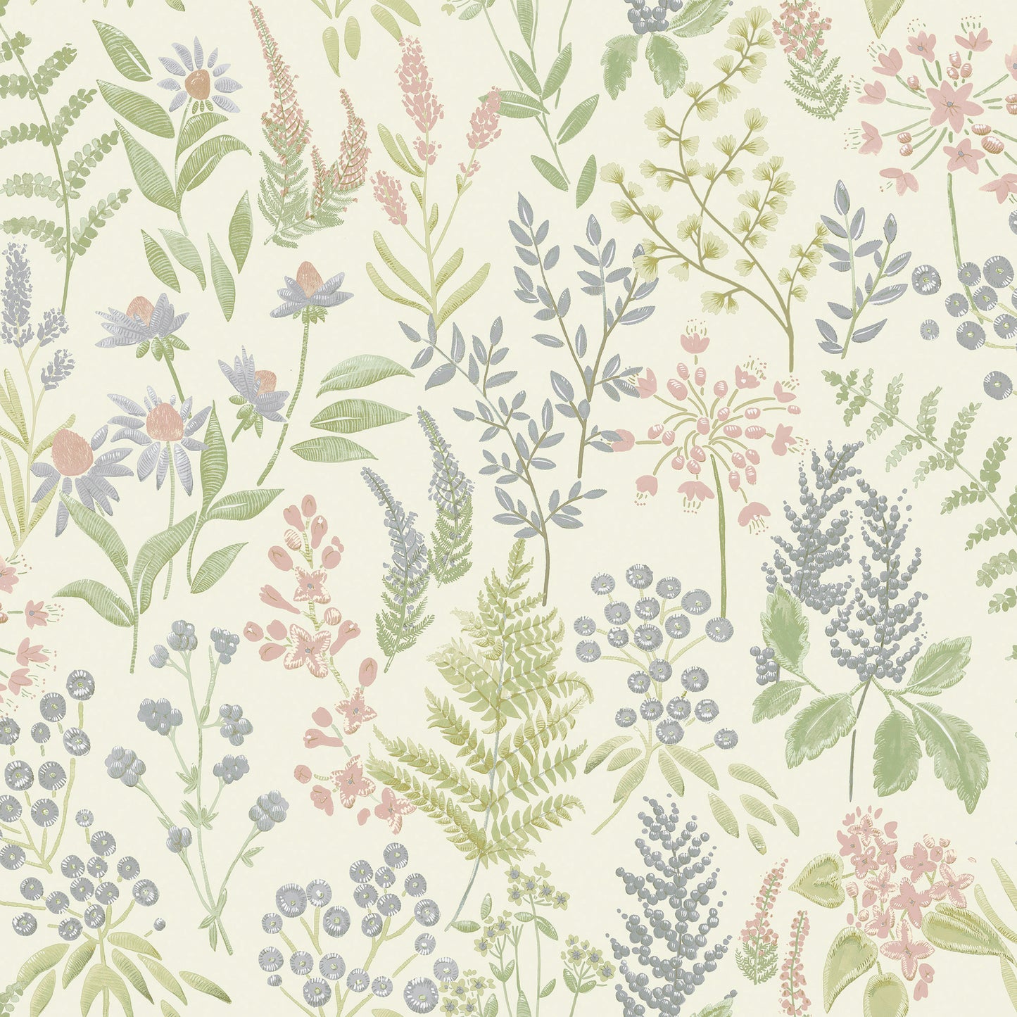 Holden Floral Sprig Pink/Cream Wallpaper (13661)