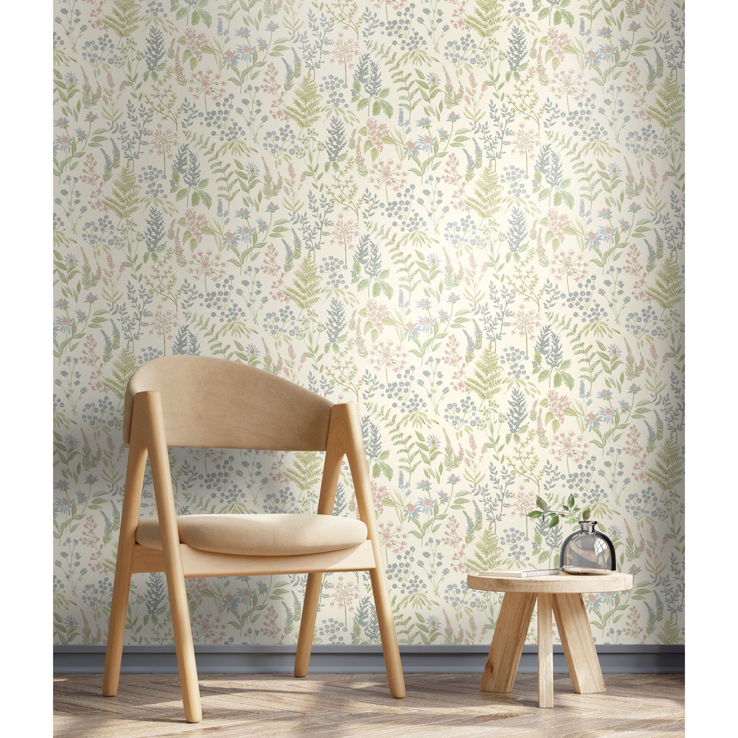 Holden Floral Sprig Pink/Cream Wallpaper (13661)