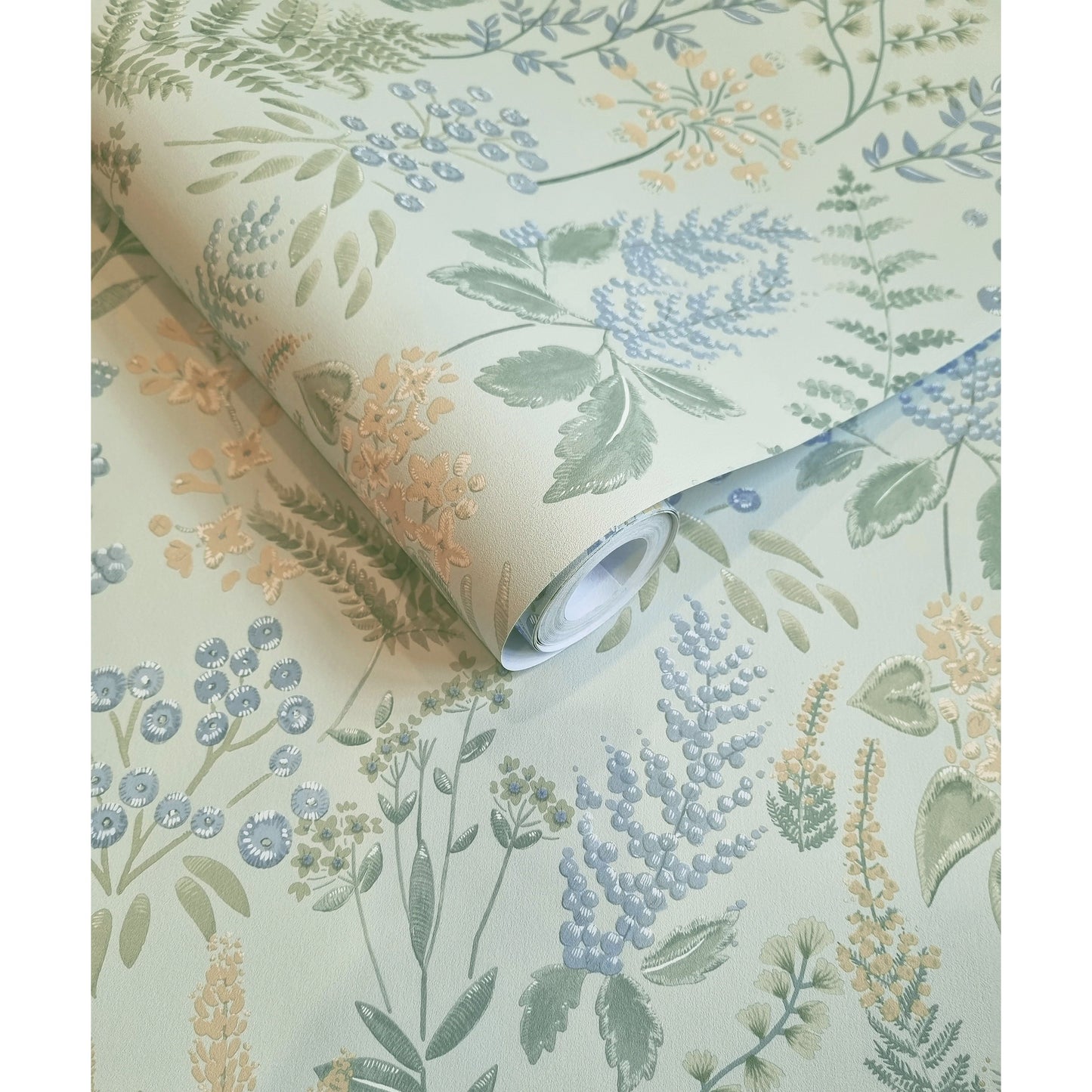 Holden Floral Sprig Blue Wallpaper (13662)