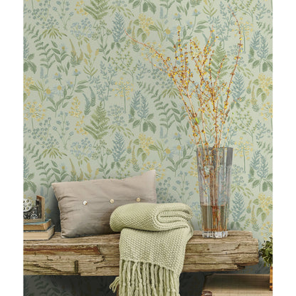 Holden Floral Sprig Blue Wallpaper (13662)