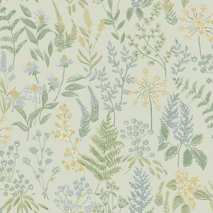 Holden Floral Sprig Blue Wallpaper (13662)