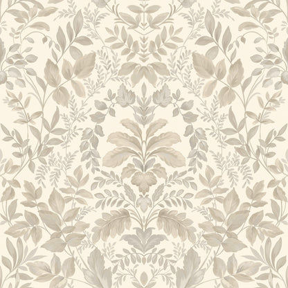 Holden Leaf Damask Beige Wallpaper (13670)