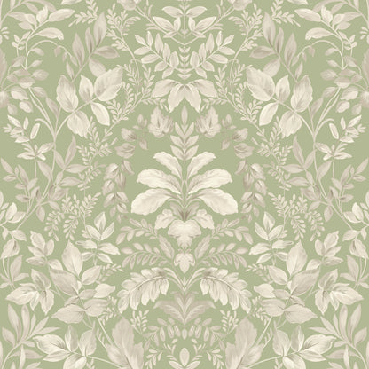 Holden Floral Leaf Damask Sage Wallpaper (13671)