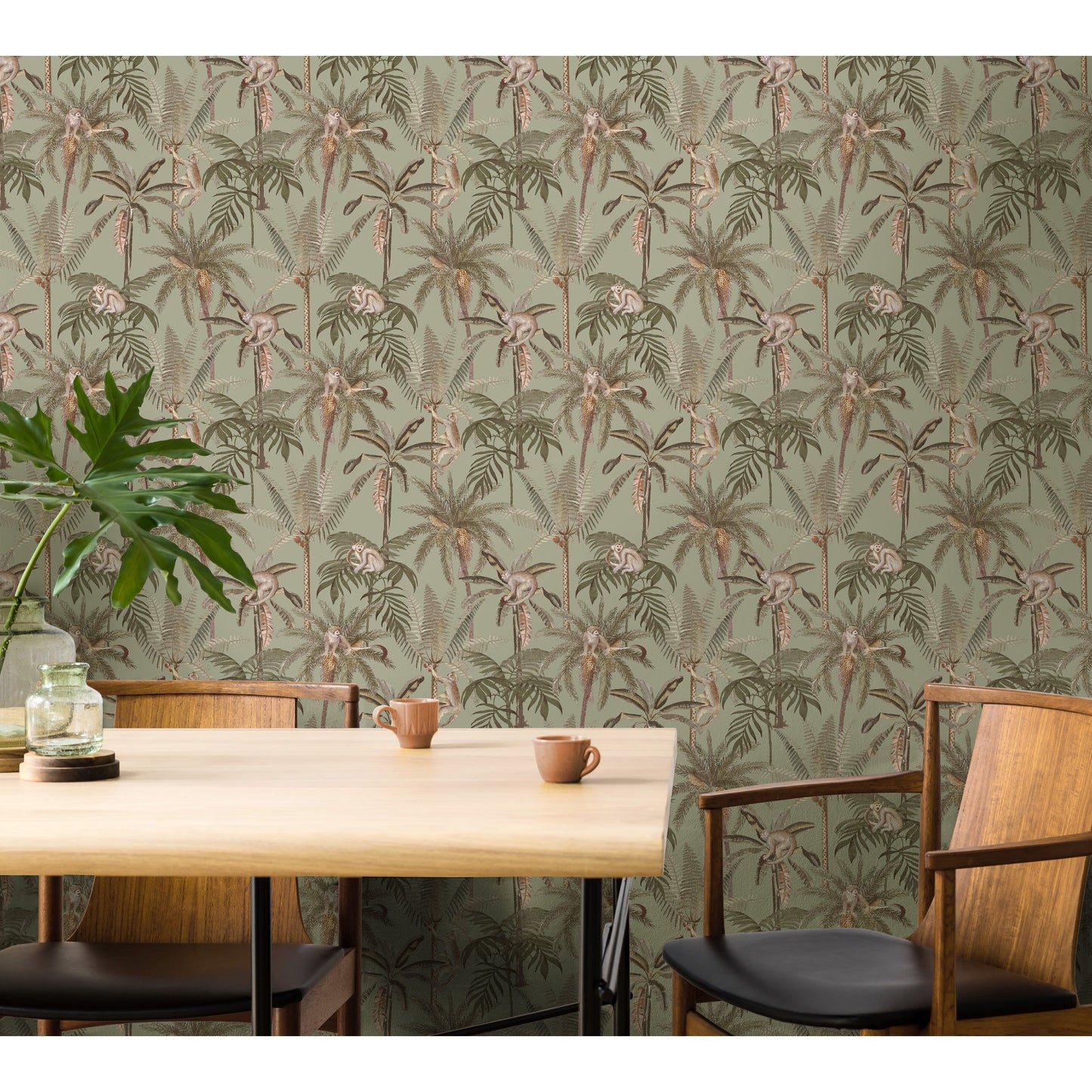 Holden Nature's Symphony Monkey Oasis Sage Wallpaper (13701)