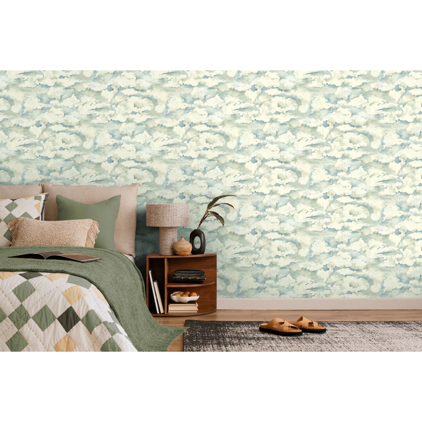 Holden Nature's Symphony Cloudscape Soft Aqua Wallpaper (13711)