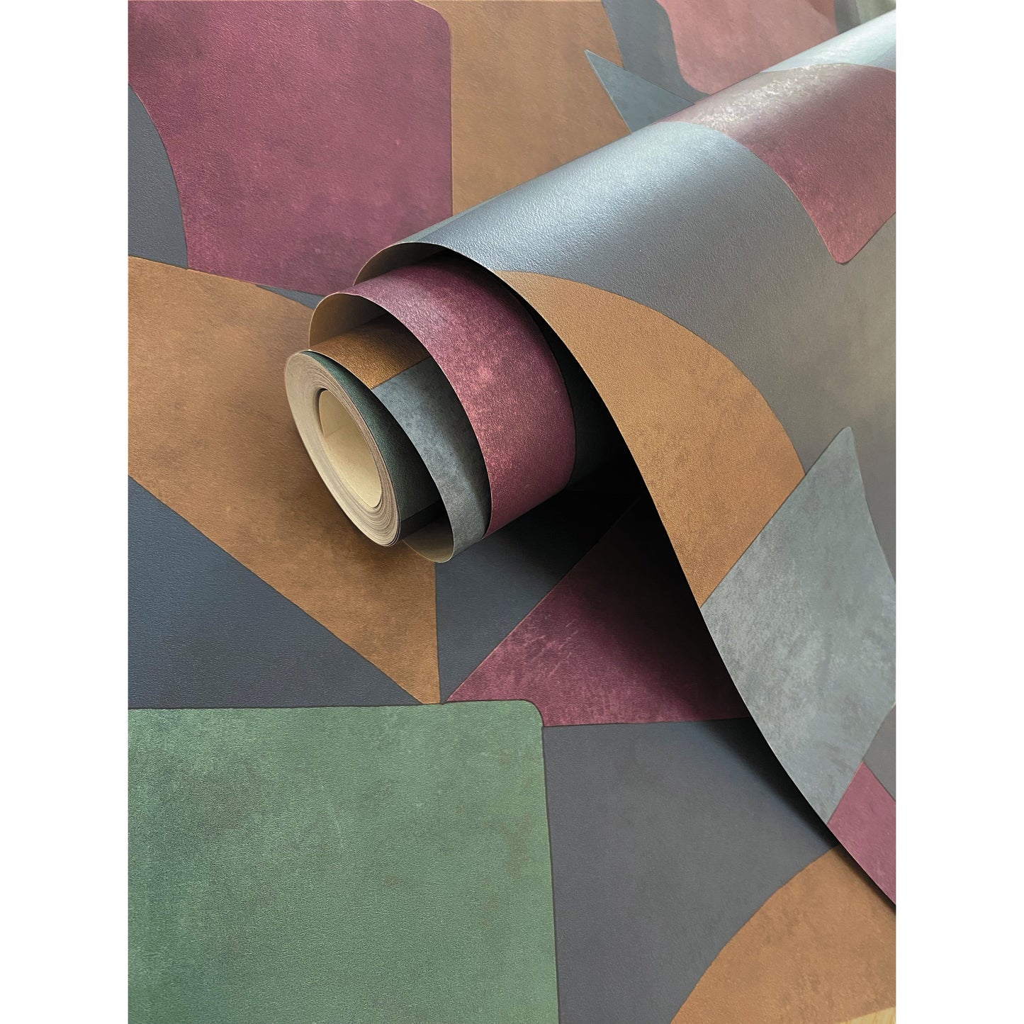 Holden Nature's Symphony Abstract Angles Navy/Berry Wallpaper (13740)
